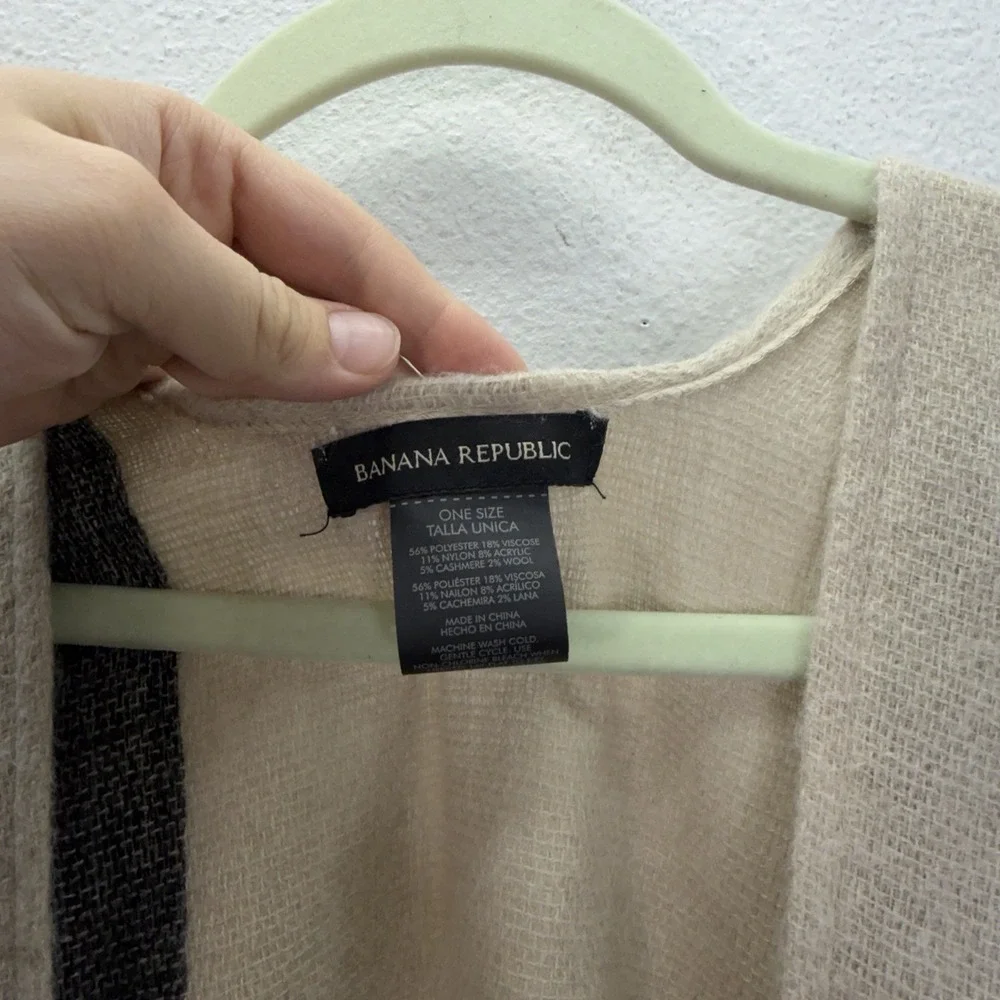 Banana Republic Cashmere Wool Blend Shawl Wrap Blanket Sweater OS Cabincore